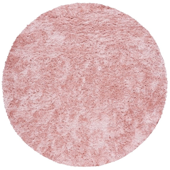 SAFAVIEH Vegas Aditi Modern Shag Area Rug, 5' x 5' Round, Pink