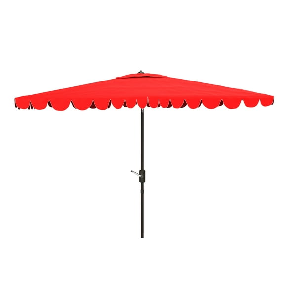 SAFAVIEH Venice 6.5' X 10' Market Crank Patio Umbrella, Red