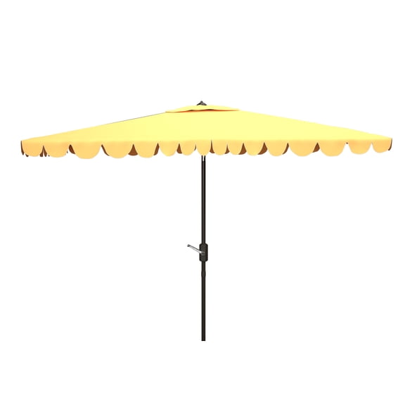 SAFAVIEH Venice 6.5' X 10' Market Crank Patio Umbrella, Yellow