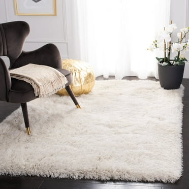 SAFAVIEH Venice Solid Shag Area Rug, Pearl, 2' x 3'