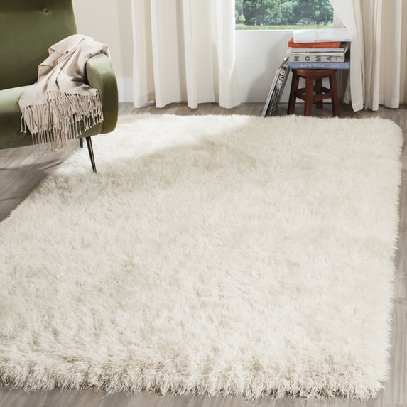 SAFAVIEH Venice Solid Shag Area Rug, Pearl, 3' x 5'