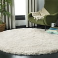 thumbnail image 1 of SAFAVIEH Venice Solid Shag Area Rug, Pearl, 4' x 4' Round, 1 of 9