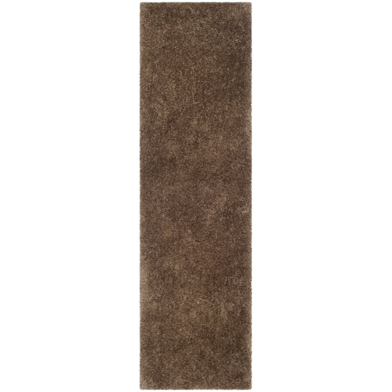 SAFAVIEH Venice Solid Shag Runner Rug, Taupe, 2'3" x 8'