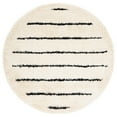 thumbnail image 1 of SAFAVIEH Venus Anuki Striped Shag Area Rug, 6'7" x 6'7" Round, Ivory/Black, 1 of 8