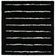 thumbnail image 1 of SAFAVIEH Venus Anuki Striped Shag Area Rug, 6'7" x 6'7" Square, Black/Ivory, 1 of 9