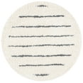 thumbnail image 1 of SAFAVIEH Venus Anuki Striped Shag Area Rug, Ivory/Dark Grey, 8' x 8' Round, 1 of 8