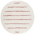 thumbnail image 1 of SAFAVIEH Venus Anuki Striped Shag Area Rug, Ivory/Pink, 6'7" x 6'7" Round, 1 of 9
