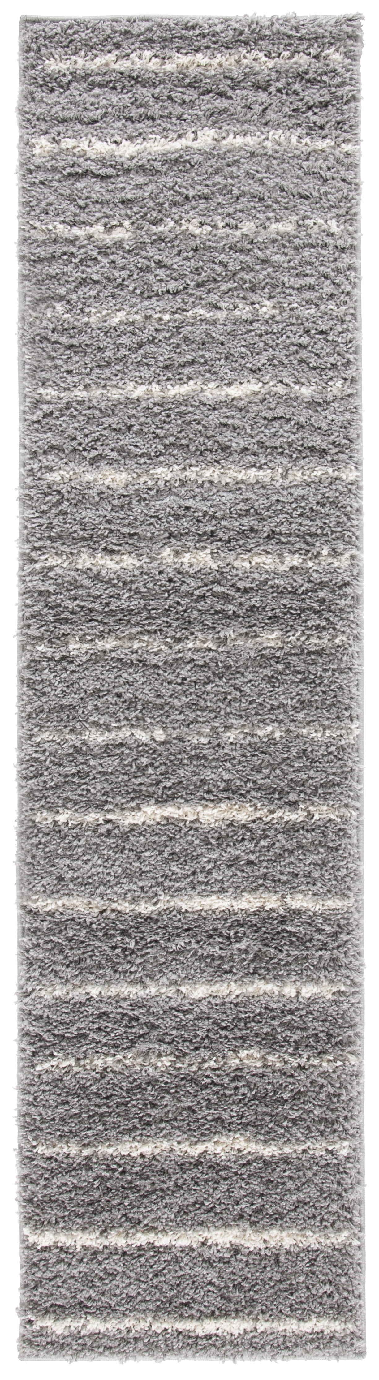SAFAVIEH Venus Anuki Striped Shag Runner, 2'2" x 8', Grey/Ivory