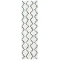 thumbnail image 1 of SAFAVIEH Venus Carleen Chevron Shag Runner Rug, Ivory/Dark Grey, 2'2" x 8', 1 of 8