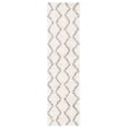 thumbnail image 1 of SAFAVIEH Venus Carleen Chevron Shag Runner Rug, Ivory/Grey, 2'2" x 8', 1 of 8