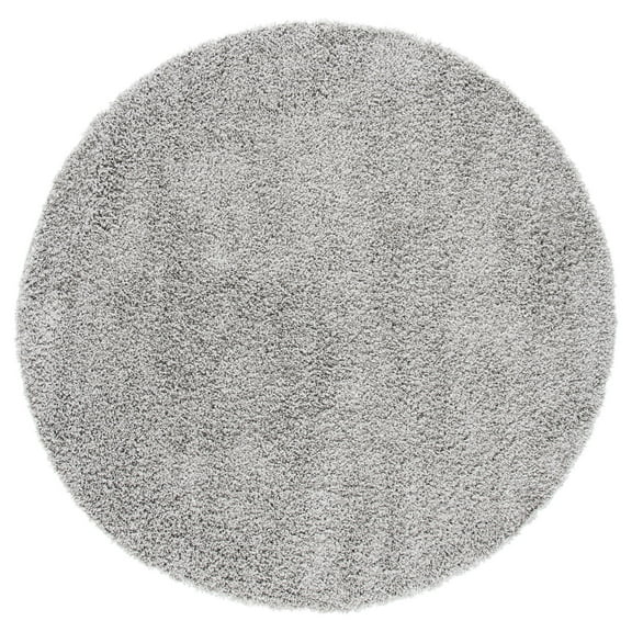 SAFAVIEH Venus Elijah Solid Plush Shag Area Rug, 2'7" x 2'7" Round, Grey