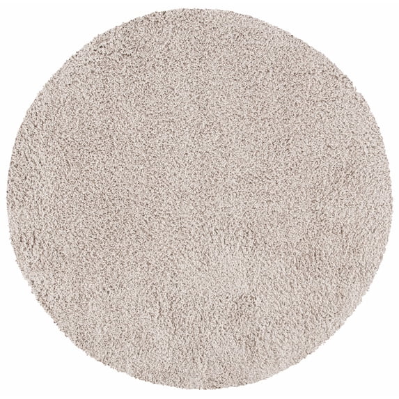 SAFAVIEH Venus Elijah Solid Plush Shag Area Rug, 5'3" x 5'3" Round, Taupe