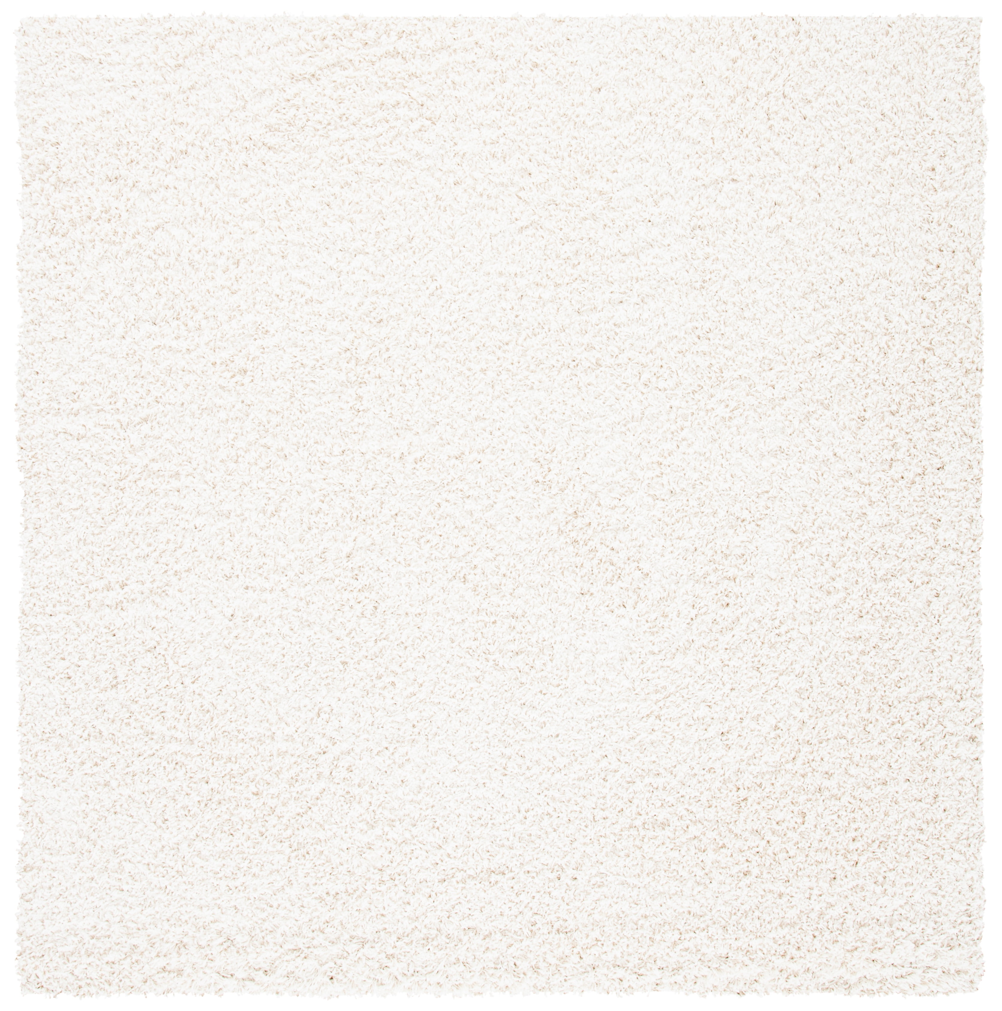SAFAVIEH Venus Elijah Solid Plush Shag Area Rug, 5'3" x 5'3" Square, Ivory