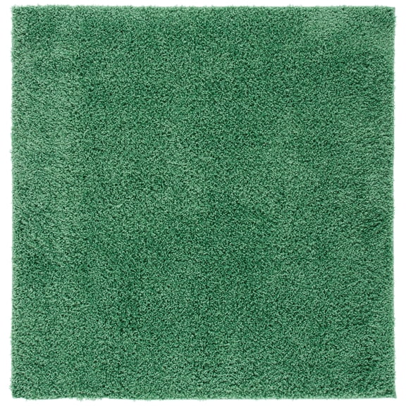 SAFAVIEH Venus Elijah Solid Plush Shag Area Rug, 6'7" x 6'7" Square, Green