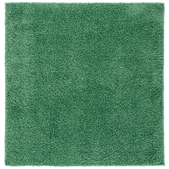 SAFAVIEH Venus Elijah Solid Plush Shag Area Rug, 6'7" x 6'7" Square, Green