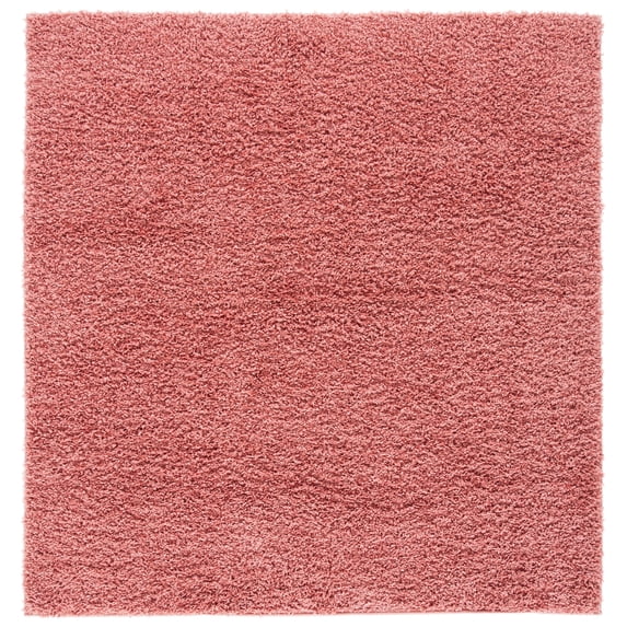 SAFAVIEH Venus Elijah Solid Plush Shag Area Rug, 6'7" x 6'7" Square, Pink