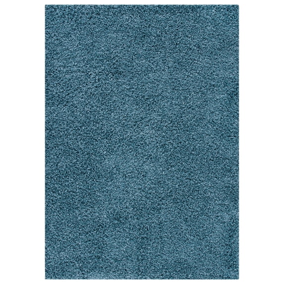 SAFAVIEH Venus Elijah Solid Plush Shag Area Rug, Blue, 8' x 8' Square