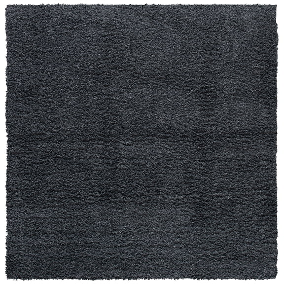 SAFAVIEH Venus Elijah Solid Plush Shag Area Rug, Dark Grey, 6'7" x 6'7" Square