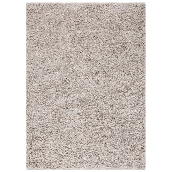 SAFAVIEH Venus Elijah Solid Plush Shag Area Rug, Light Grey, 6'7" x 6'7" Square