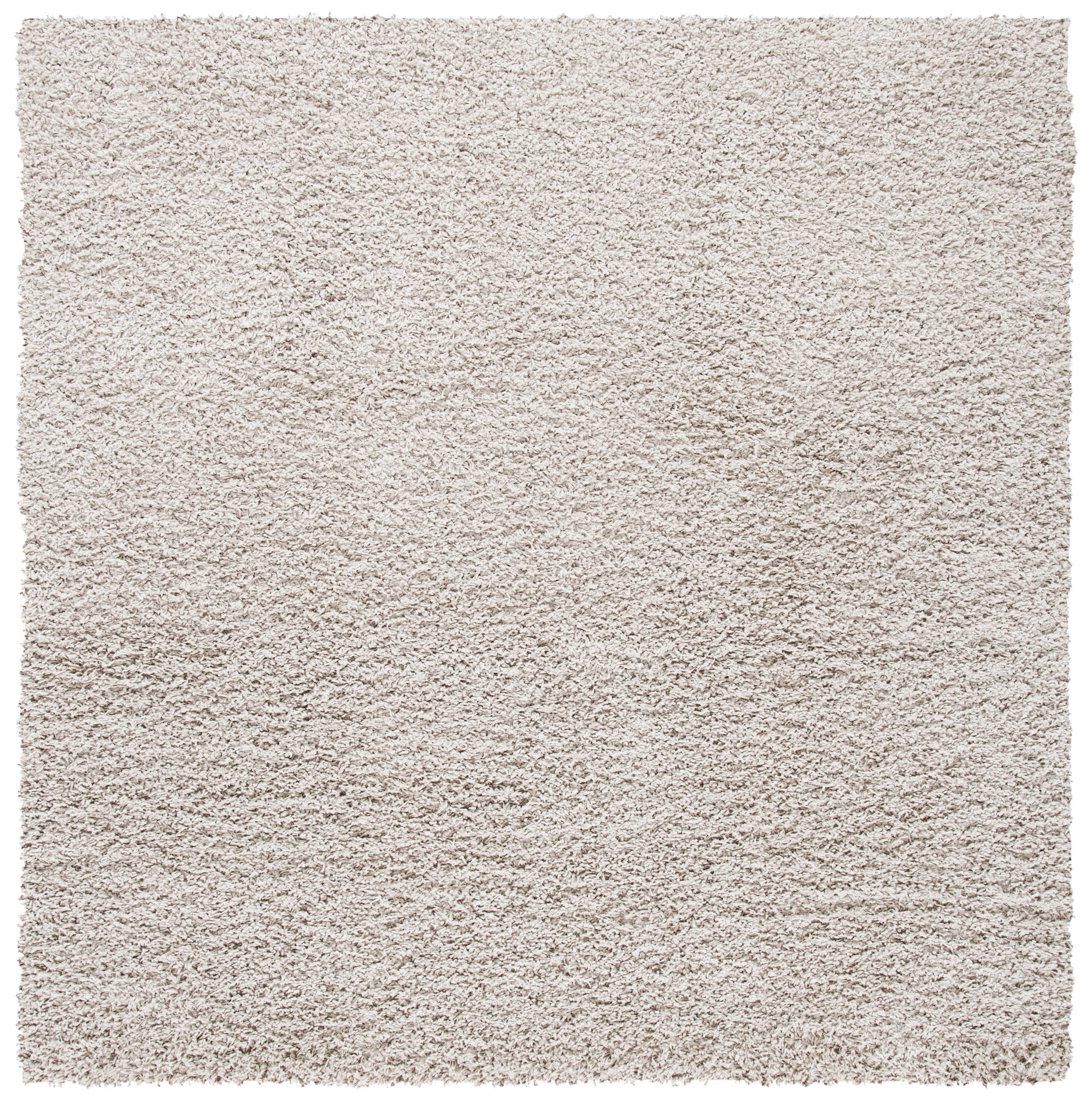 Taupe Square Hand-knotted Shag Area Rug