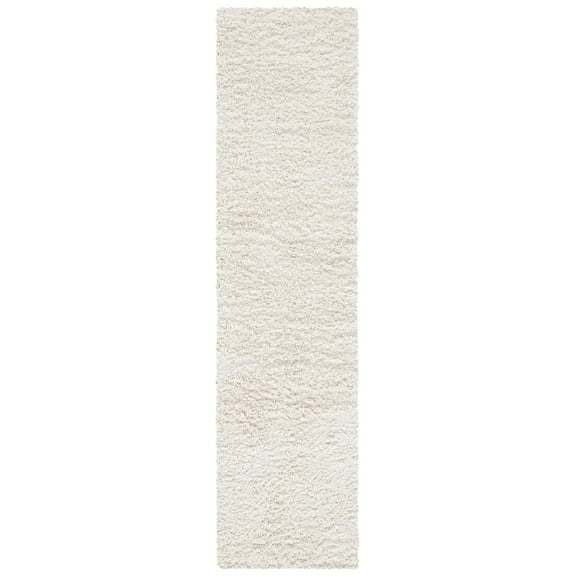 SAFAVIEH Venus Elijah Solid Plush Shag Runner, 2'2" x 6', Ivory