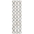 thumbnail image 1 of SAFAVIEH Venus Nanda Geometric Shag Runner Rug, Ivory/Dark Grey, 2'2" x 8', 1 of 9