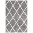 thumbnail image 1 of SAFAVIEH Venus Quincy Geometric Trellis Shag Area Rug, 4' x 6', Grey/Ivory, 1 of 9