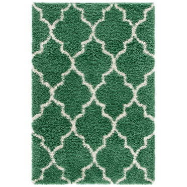 SAFAVIEH Venus Shag Waverly Trellis Area Rug, Green/Ivory, 9' x 12'