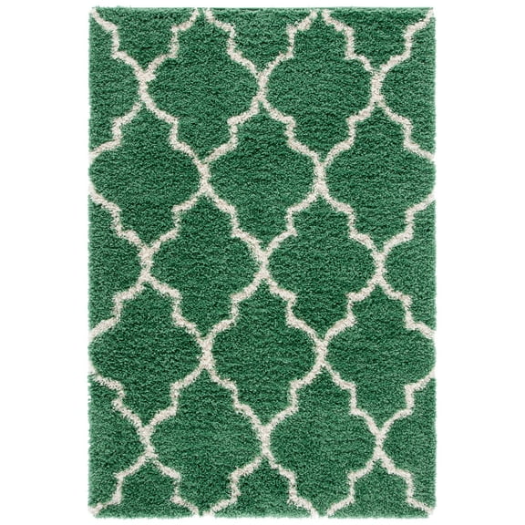 SAFAVIEH Venus Shag Waverly Trellis Area Rug, Green/Ivory, 9' x 12'