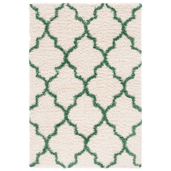 SAFAVIEH Venus Shag Waverly Trellis Area Rug, Ivory/Green, 4' x 6'