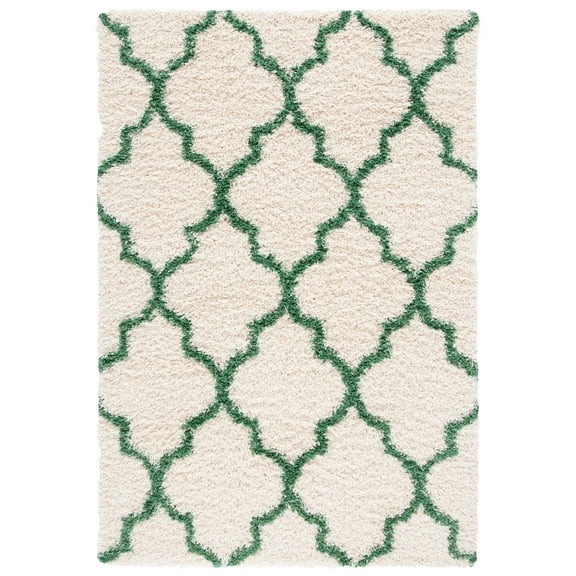 SAFAVIEH Venus Shag Waverly Trellis Area Rug, Ivory/Green, 8' x 10'