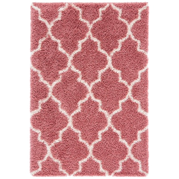 SAFAVIEH Venus Shag Waverly Trellis Area Rug, Pink/Ivory, 4' x 6'