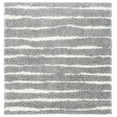 thumbnail image 1 of SAFAVIEH Venus Sophie Striped Shag Area Rug, 5'3" x 5'3" Square, Grey/Ivory, 1 of 9