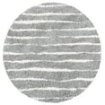 thumbnail image 1 of SAFAVIEH Venus Sophie Striped Shag Area Rug, 6'7" x 6'7" Round, Grey/Ivory, 1 of 9