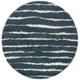 thumbnail image 1 of SAFAVIEH Venus Sophie Striped Shag Area Rug, Dark Grey/Ivory, 6'7" x 6'7" Round, 1 of 9