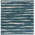 thumbnail image 1 of SAFAVIEH Venus Sophie Striped Shag Area Rug, Ivory/Turquoise, 6'7" x 6'7" Square, 1 of 9