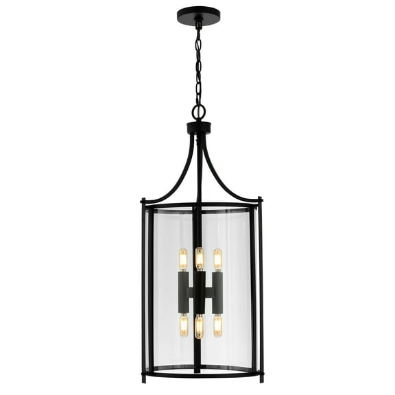 SAFAVIEH Venzor 6-Light LED Clear Metal Pendant Light with Shade