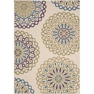 Couristan Cape Brockton Indoor / Outdoor Area Rug, Hunter Green-Brown ...