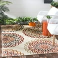 thumbnail image 1 of SAFAVIEH Veranda Axum Geometric Indoor/Outdoor Area Rug, 5'3" x 7'7", Cream/Red, 1 of 7