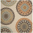 thumbnail image 1 of SAFAVIEH Veranda Axum Geometric Indoor/Outdoor Area Rug, 6'7" x 6'7" Square, Cream/Terracotta, 1 of 8