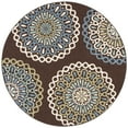 thumbnail image 1 of SAFAVIEH Veranda Axum Geometric Indoor/Outdoor Area Rug, Chocolate/Blue, 6'7" x 6'7" Round, 1 of 9