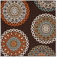 thumbnail image 1 of SAFAVIEH Veranda Axum Geometric Indoor/Outdoor Area Rug, Chocolate/Terracotta, 6'7" x 6'7" Square, 1 of 8