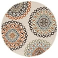thumbnail image 1 of SAFAVIEH Veranda Axum Geometric Indoor/Outdoor Area Rug, Cream/Terracotta, 3' x 3' Round, 1 of 8