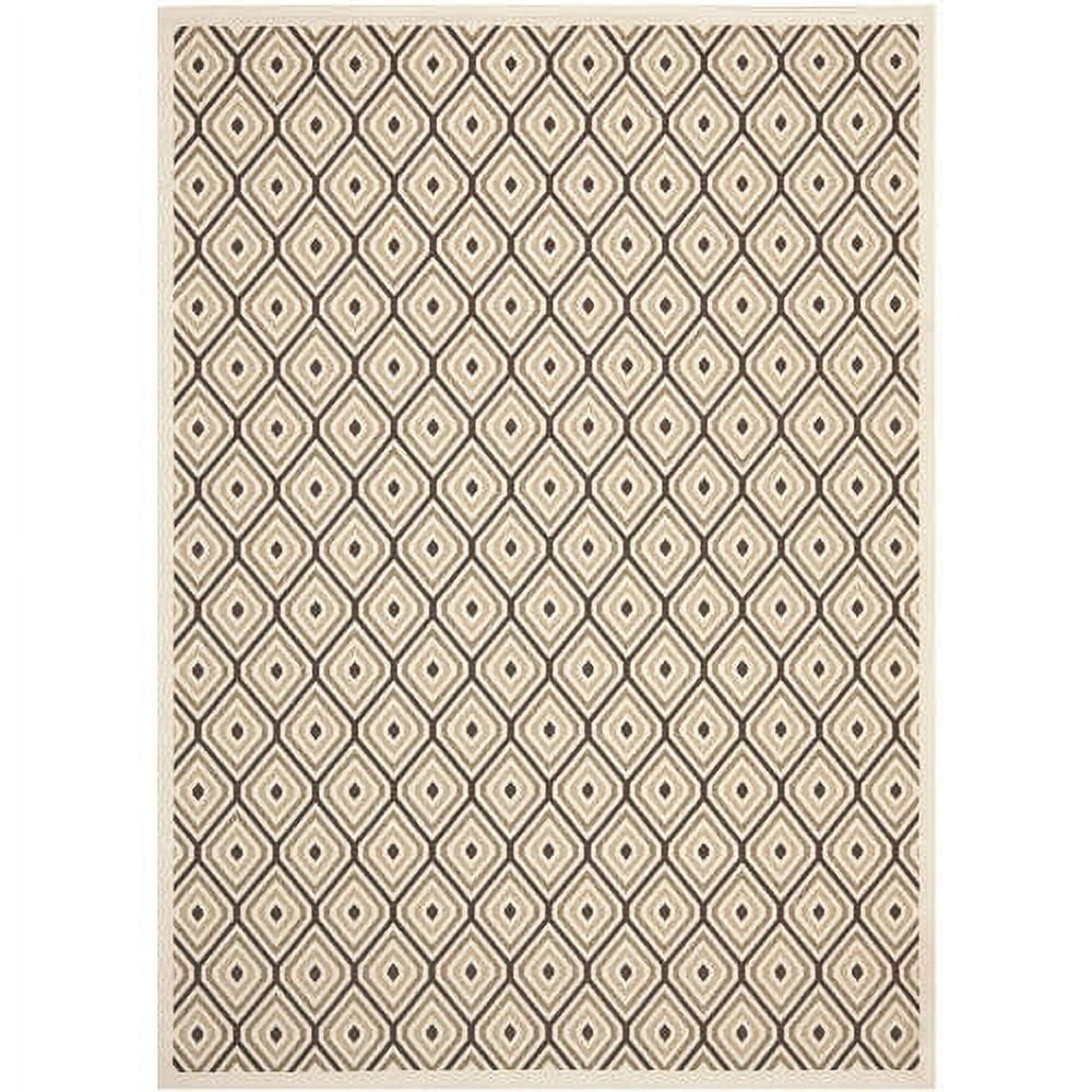 Veranda Cream/Chocolate Rectangular Indoor/Outdoor Stain-Resistant Rug - 8' x 11'2"