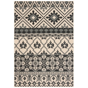 SAFAVIEH Veranda Dogon Geometric Indoor/Outdoor Area Rug, Beige/Grey, 2'7" x 5'