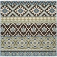 thumbnail image 1 of SAFAVIEH Veranda Dogon Geometric Indoor/Outdoor Area Rug, Chocolate/Blue, 5'3" x 5'3" Square, 1 of 6