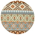 thumbnail image 1 of SAFAVIEH Veranda Dogon Geometric Indoor/Outdoor Area Rug, Green/Terracotta, 5'3" x 5'3" Round, 1 of 6