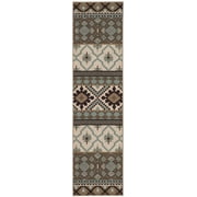 SAFAVIEH Veranda Dogon Geometric Indoor/Outdoor Runner Rug, Creme/Brown, 2'3" x 6'7"