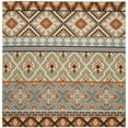 thumbnail image 1 of SAFAVIEH Veranda Dogon Geometric Indoor/Outdoor Area Rug, Green/Terracotta, 6'7" x 6'7" Square, 1 of 9