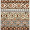 thumbnail image 1 of SAFAVIEH Veranda Dogon Geometric Indoor/Outdoor Area Rug, Green/Terracotta, 6'7" x 6'7" Square, 1 of 12